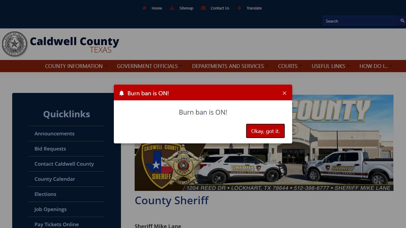 Sheriff - Caldwell County, TX