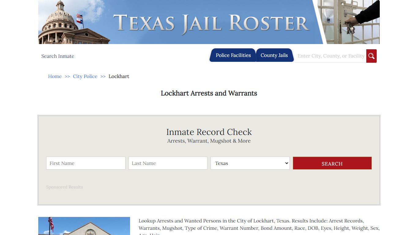 Lockhart Arrests and Warrants - Jail Roster Search