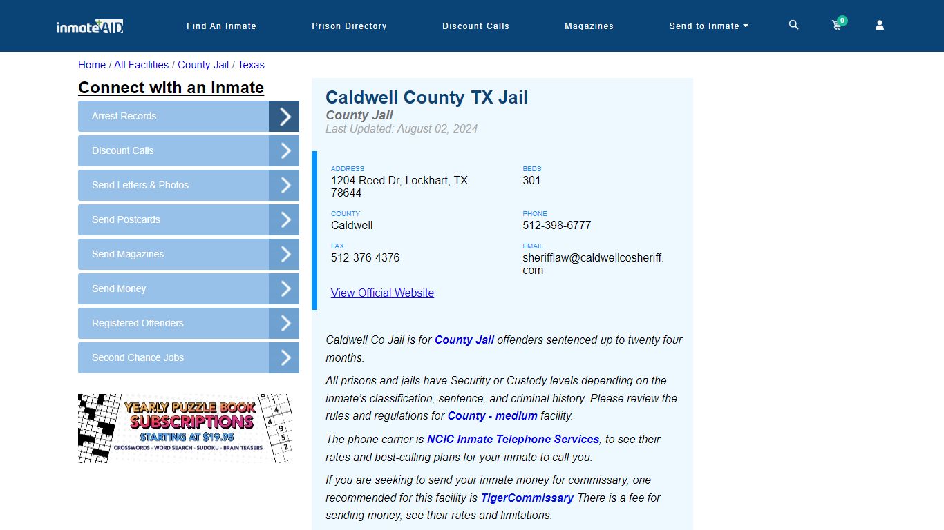 Caldwell County TX Jail - Inmate Locator